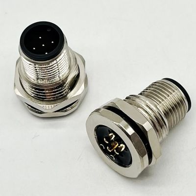 M12 5 штифтов женский и мужской панель монтаж многошпильных круговых кабельных разъемов водонепроницаемый