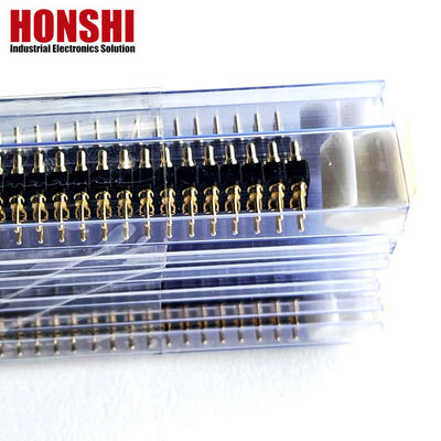 Женщина Pogo Pin Connector 6P Золотопокрытый H2.5 Дип тип латуни контакт для высокого тока PCB