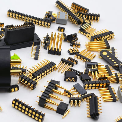 Женщина Pogo Pin Connector 6P Золотопокрытый H2.5 Дип тип латуни контакт для высокого тока PCB