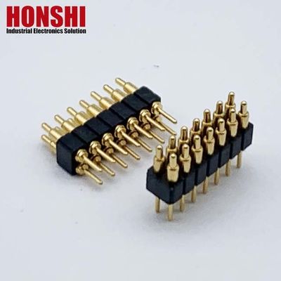 Женщина Pogo Pin Connector 6P Золотопокрытый H2.5 Дип тип латуни контакт для высокого тока PCB