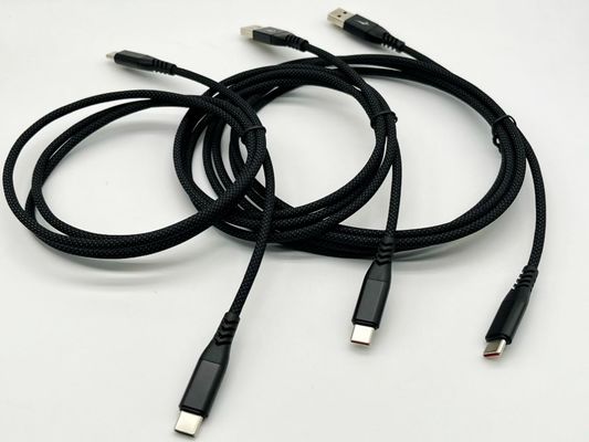 1м Черный USB-кабель с формованной конфигурацией UL2725 28Awg для быстрой синхронизации данных и зарядки