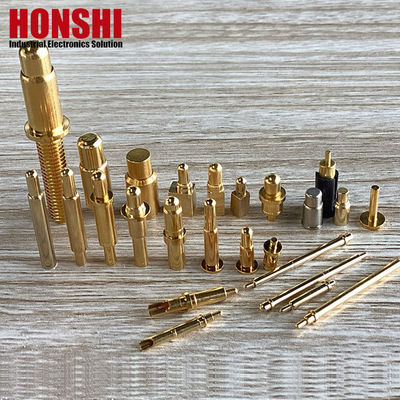 Мужской пружинный шприц покрыт золотом для 3,00 мм Pogo Pin Connectors -40 °C-105 °C