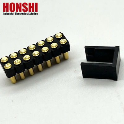 2.54 мм высокий ток Pogo Pin Connector женский 2x7P позолоченный H2.5 SMT тип для печатных плат