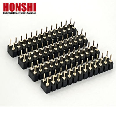 2.54 мм Двойной ряд PCB H3.0 мм 7.4 мм прямая латунь Обработанный круглый женский конектор заголовка
