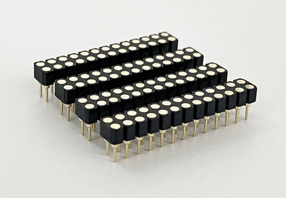 2.54 мм Двойной ряд PCB H3.0 мм 7.4 мм прямая латунь Обработанный круглый женский конектор заголовка