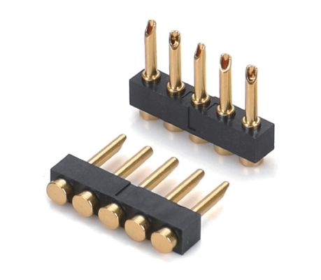 2.54mm Pitch Female 6 Pin PCB Connector Пролетно загруженный Pogo Pin Connector SMT тип