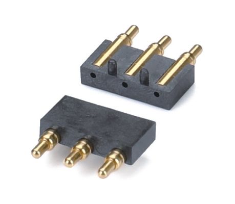 2.5mm Pitch Brass C6801 3 Pin SMT Type Мужской заголовок Pogo Pin Connector черный пластик