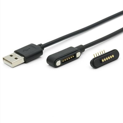 2 штифта магнитный Pogo Pin соединительный кабель к USB Type A M Белый кабель