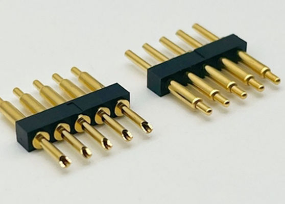 Сплавный тип Pogo Pin Connector 2.54mm Pitch 1x5P Мужской весенне загруженный Pogo Pin