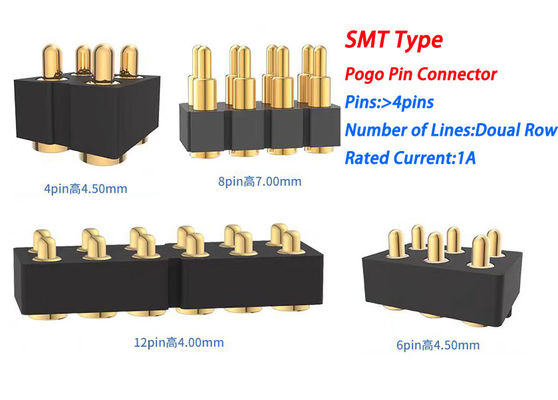 6pin женский Pogo Pin соединитель и пружинный контактный соединитель для SMD PCB настраиваемый