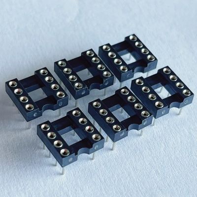 2.54mm 8 Pin IC Socket Connector Female Straight Pin Header PBT Изоляционный материал Черный
