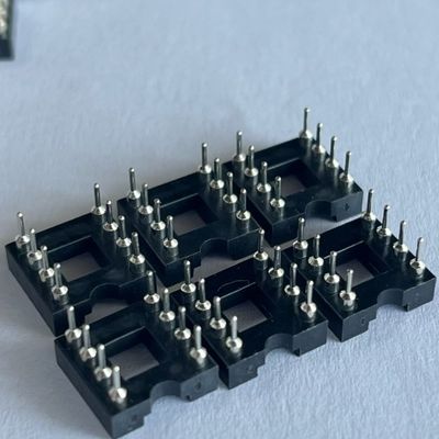 2.54mm 8 Pin IC Socket Connector Female Straight Pin Header PBT Изоляционный материал Черный