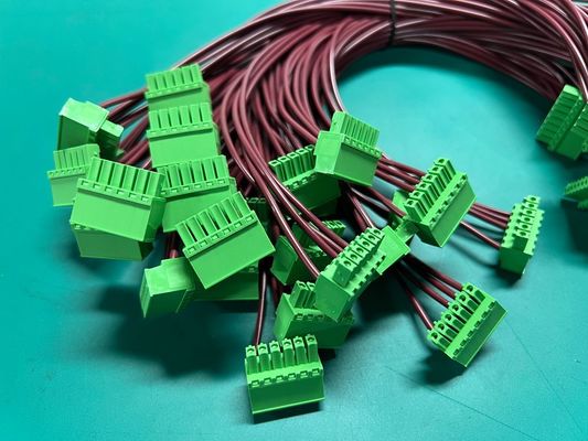 OEM длина кабеля промышленная машина 5,08 мм терминал блок зеленый кабель и проволока связка сборка 0,5 М 1 М 100% испытания инспекции