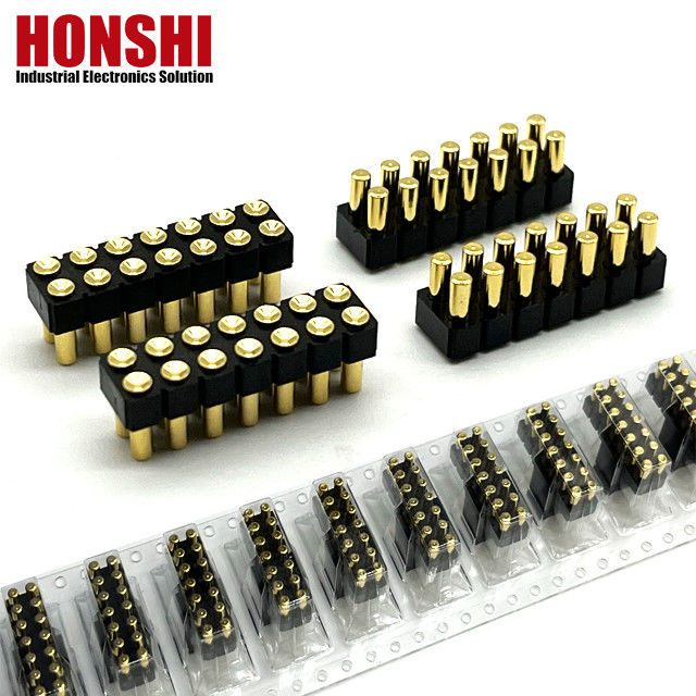 2.54 мм высокий ток Pogo Pin Connector женский 2x7P позолоченный H2.5 SMT тип для печатных плат