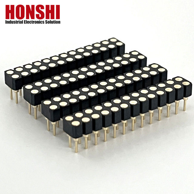 2.54 мм Двойной ряд PCB H3.0 мм 7.4 мм прямая латунь Обработанный круглый женский конектор заголовка