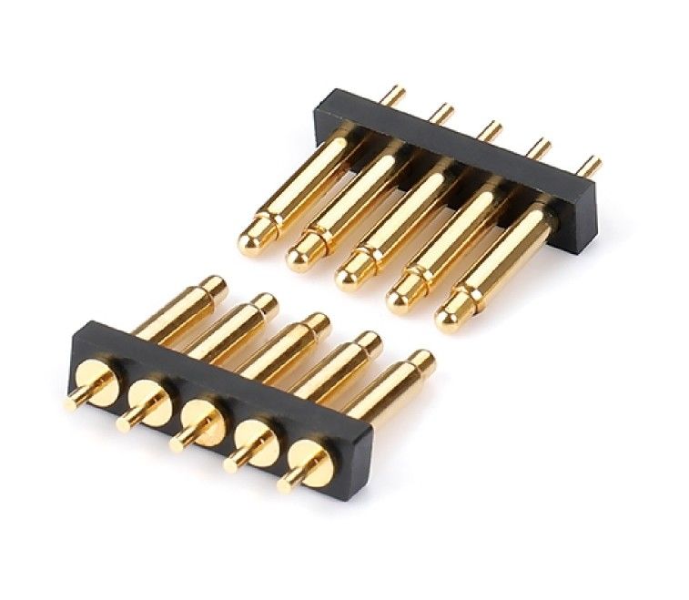 2.54mm Pitch Male 5 Pin PCB Connector Пролетно загруженный Pogo Pin Connector Дип тип